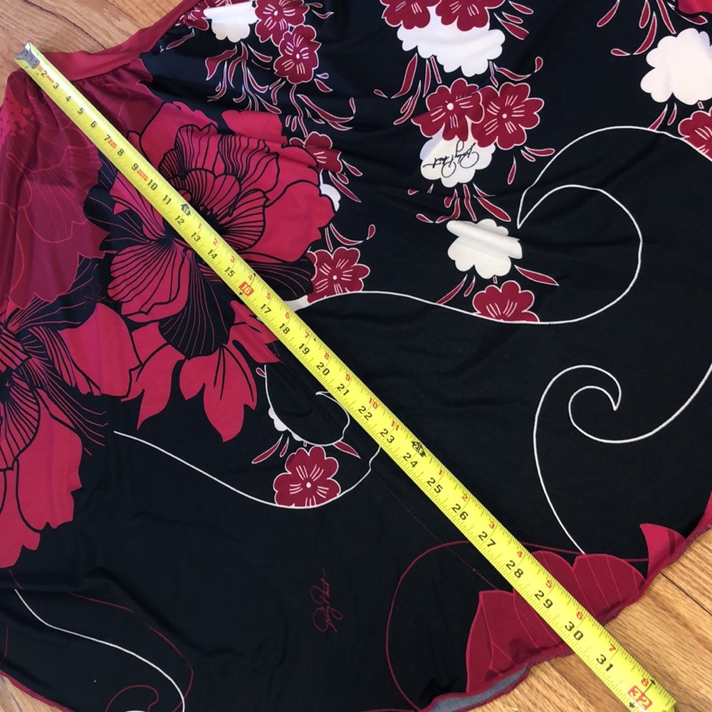 NWT  Baby Phat Y2K Red floral Flower mini Tunic Dress S Small - Picture 4 of 13